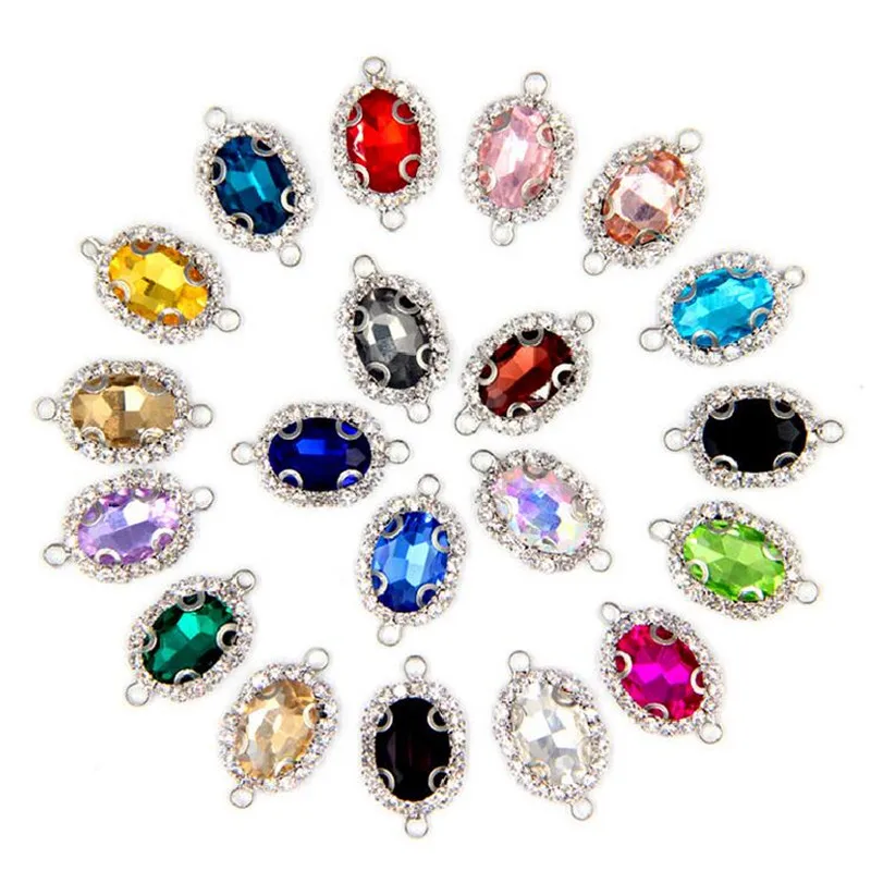 10ks Crystal Shinestone Charms prívesok pre náramok výrobu ručne vyrábaných náušníc s náhrdelníkom Konektory pre šperky