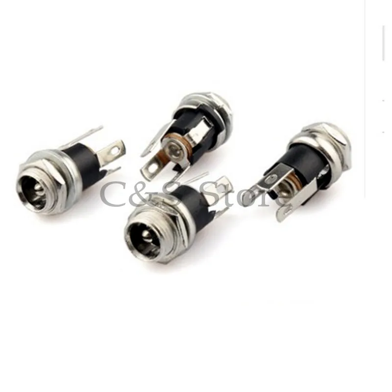 10ks DC025M 5,5*2,1/2,5 mm jednosmerná svedok s matičkou 5,5x2.1/5,5x2.5 mm DC DC Power Jack Socket Skomena Panel Conektor DC-025M