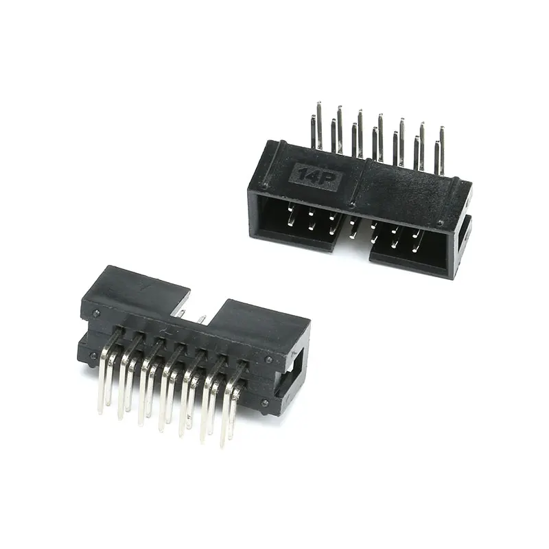 10ks DC3 ponorenie 14 PIN s dvojitým rozstupom pravého uhla ihly rozstupy 2,54 mm IDC Box Connector Connector Mužská objímka