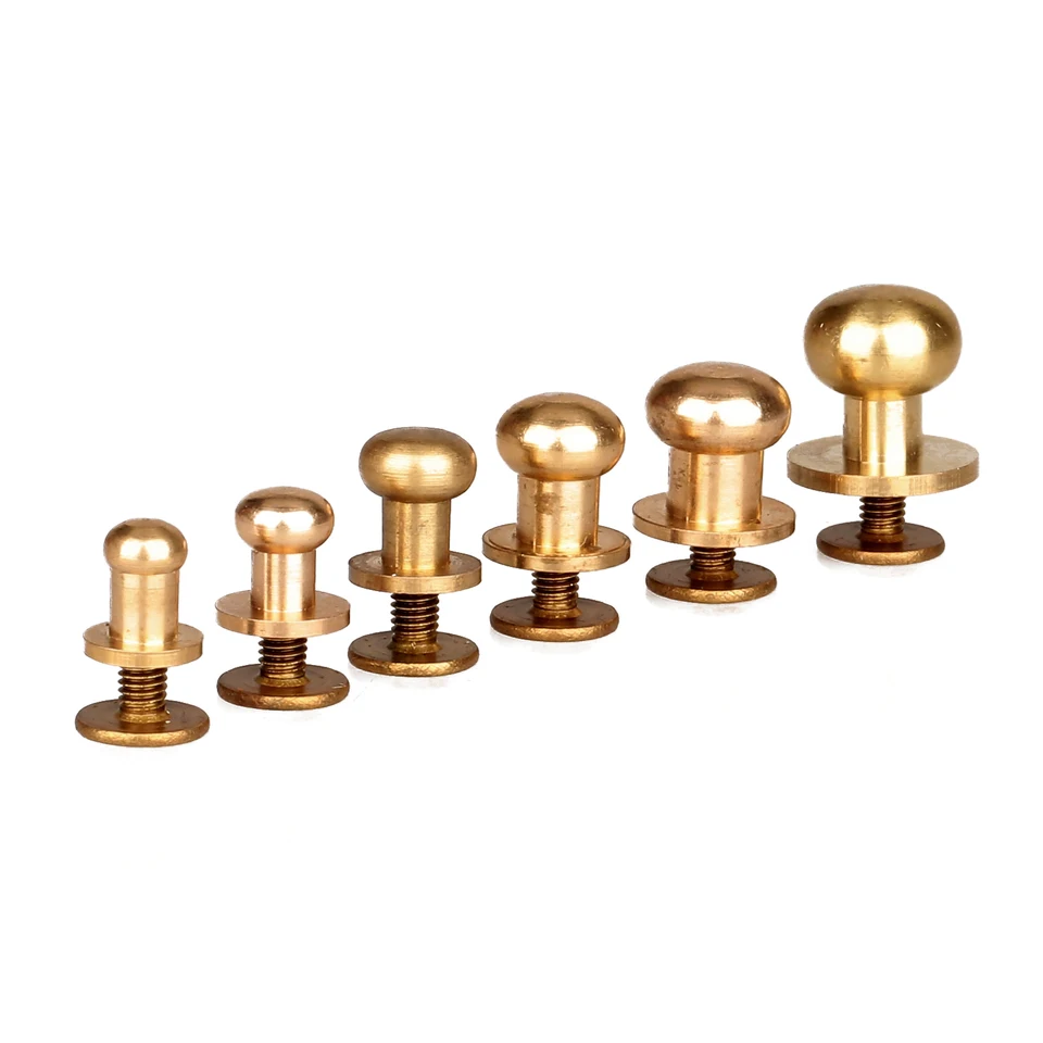10ks dekoratívne gombíky kožené náradie Brass Bag Nivet skrutkovacia skrutka šijacie gombíky Bootons para manualidády 5/6/7/8/19/10 mm