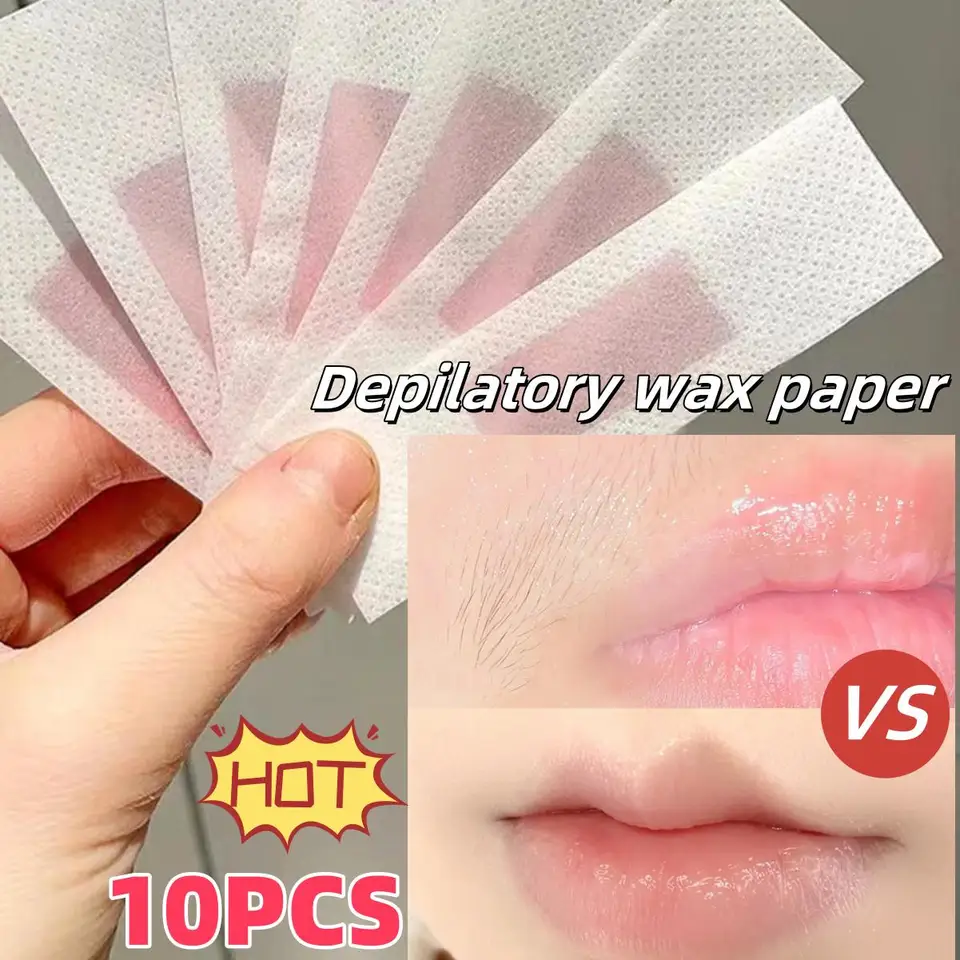 10ks depilačný voskový papier 4,5 * 9 cm obojstranné depilačné včelie Depilačné papiere pre pery brady na nohy.