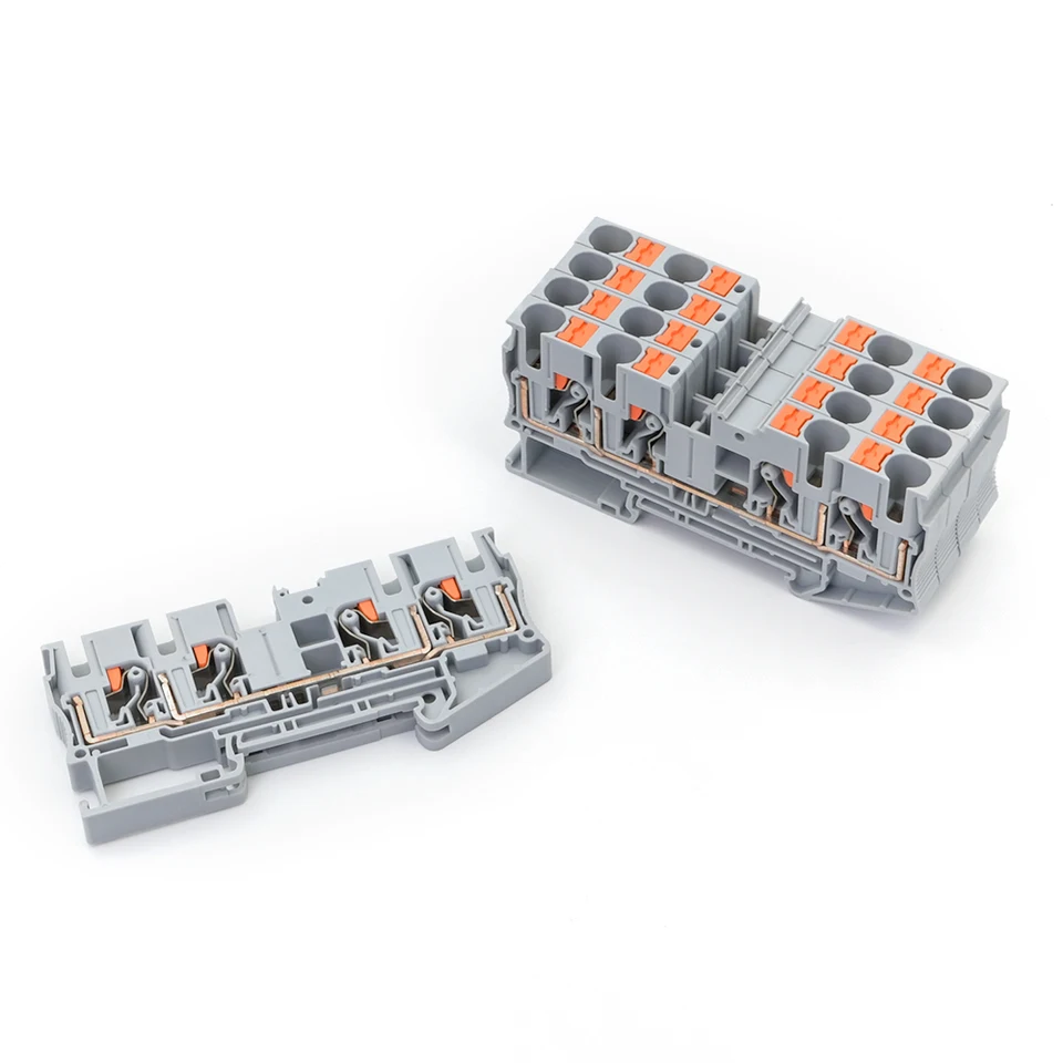 10ks DIN Rail Terminal Block PT6-QUATtro 4 DIVICTOR PLAČKA NA JURNÁ 6 mm² Posunie cez koncové prúžky DREH WRIDER DRIVER