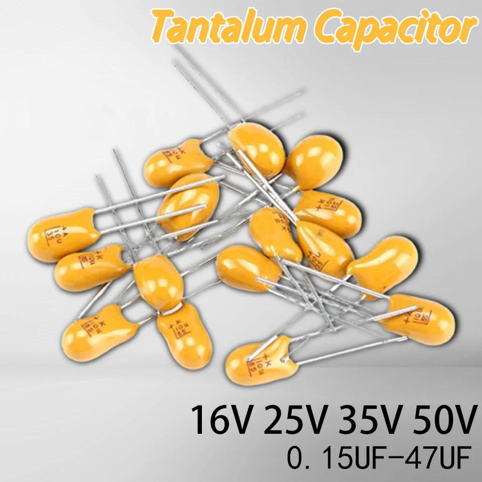 10ks DIP Tantalum kondenzátor 16V 25V 35V 50V 0,1 0,15 0,22 0,33 0,47 1,2 3,3 4,7 6,8 10 15 22 33 47 100UF 104 105 106 225 226