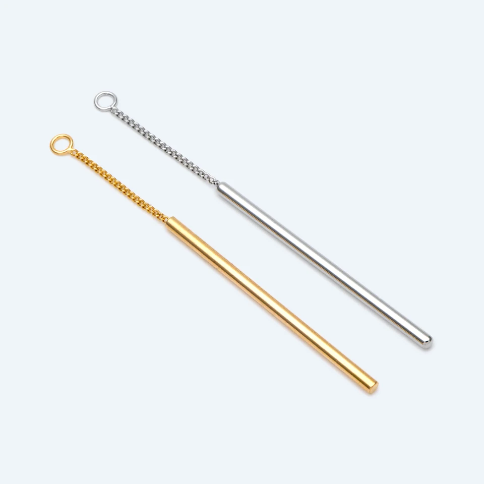 10ks dlhé barové kúzla 63 mm, zlato/ ródium Ponium Pendants Pendants pre výrobu šperkov na výrobu DIY (GB-1280)