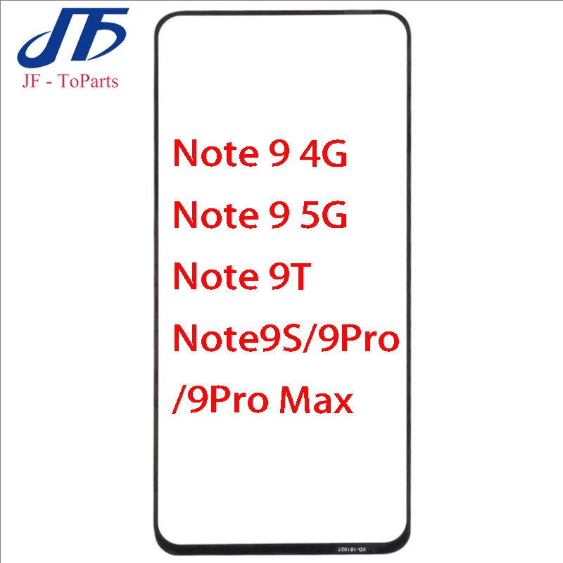 10ks dotykový panel Výmena za redmi poznámku 9 Pro 9S 9T 5G LCD displej prednej vonkajšej obrazovky sklenená šošovka s OCA