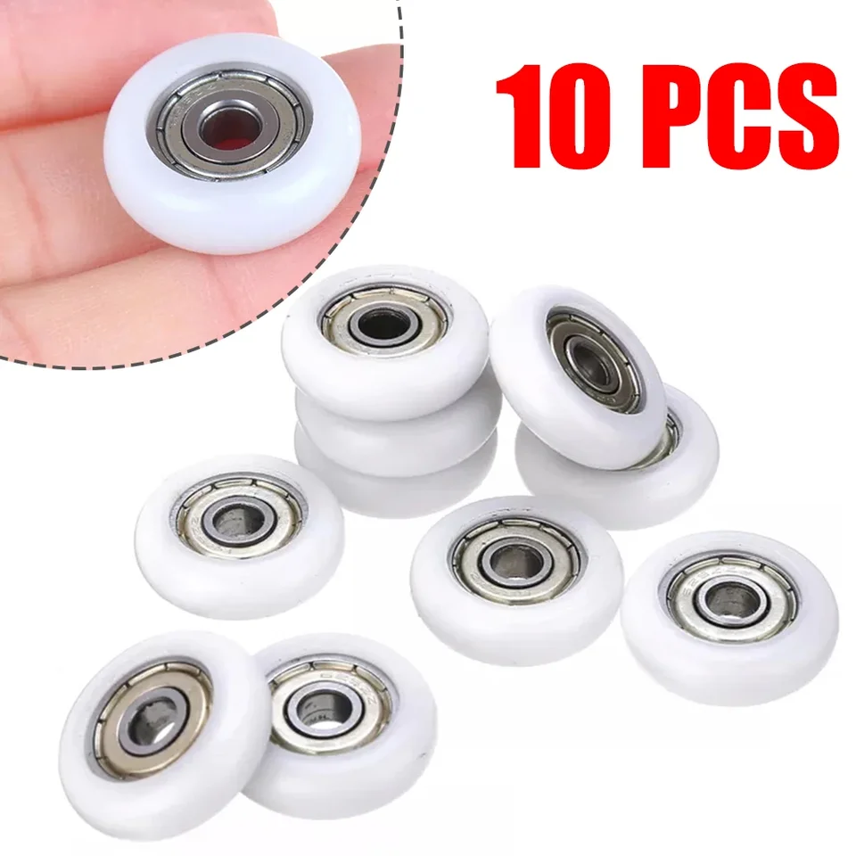 10ks dvere kladky sprchy Káje Kály Kladky Runners Kolesá 19/33/25 mm priemer kolies Nylon uhlíka pre posuvné sklenené dvere