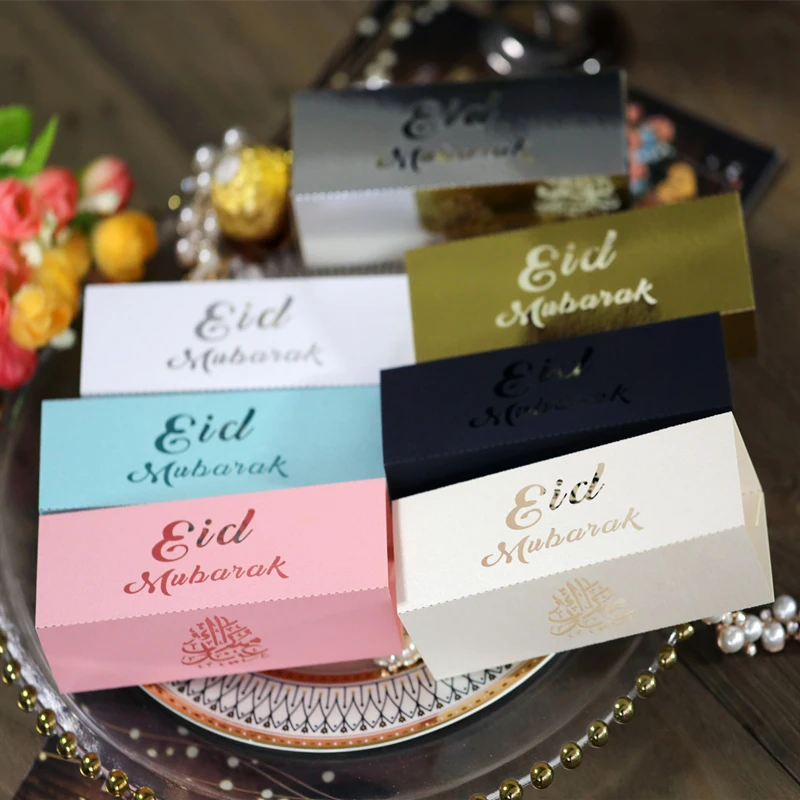 10ks Eid Mubarak Box Candy Box Ramadan Kareem uprednostňovanie darčekových boxov DIY Islamský moslimský festival Happy al-Fitr eid Party Decotion