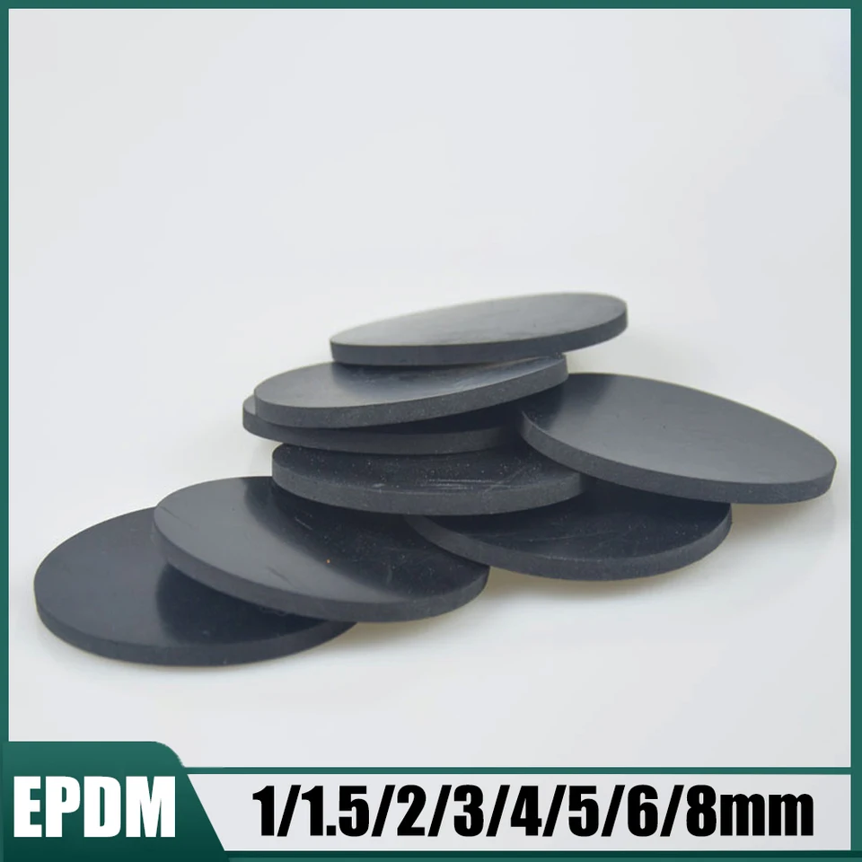 10ks EPDM DISC φ 12 mm-150 mm Tuhé guľaté tesnenia Tesná hmotnosť 5/6/8 mm