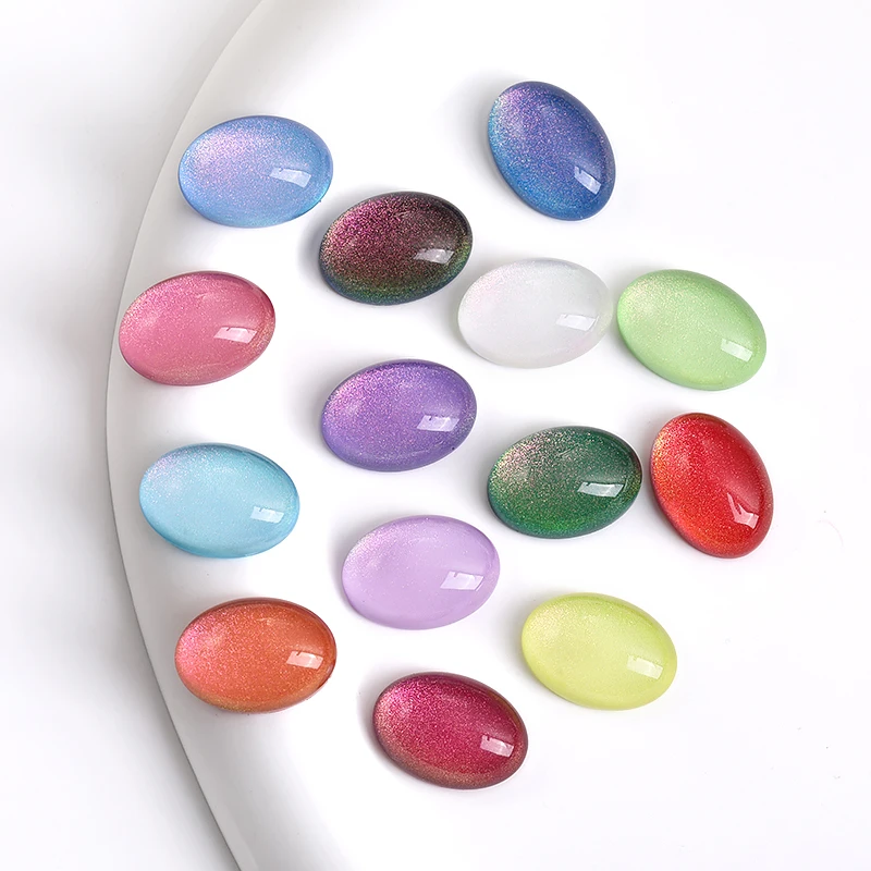 10ks Flatback Oval Smbinestones 13x18 mm sklenený Aurora Mocha Crystals Glitter Clothes Crafts Art Detodes príslušenstvo Gemstones