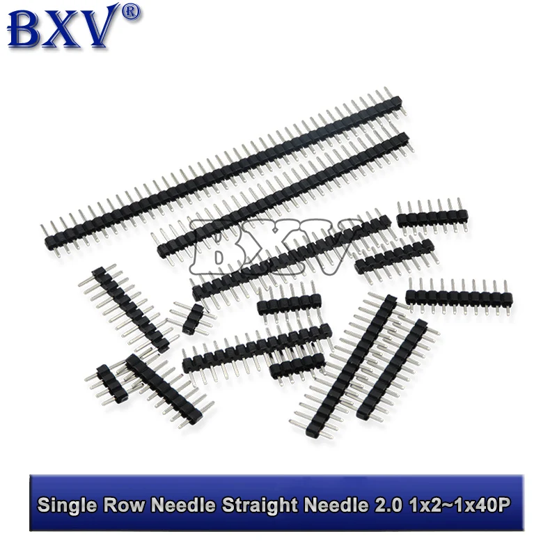 10ks Igmopnrq 2,0 mm Single Row Rovné hlavička mužského špendlíka 2 mm 1x2/3/4/5/6/7/40 Pin Strip Conector Conector Socket 8p/10p/15p/40p