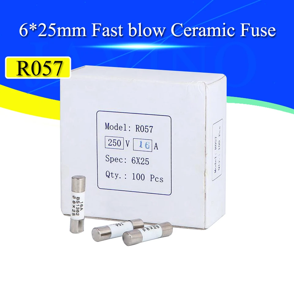 10ks keramická poistka 6x25 mm rýchla poistka Blow 6*25 250V 0,5A 1A 2A 3a 4a 5a 6a 8a 10a 13a 15a 16a 20a 25a 30a 10a 10ks keramická poistka