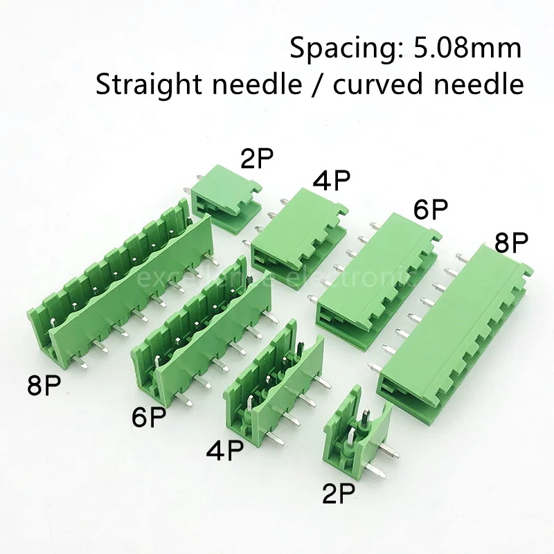 10ks KF2EDGK 5.08 2edg PCB 2pin ~ 12pin priamy/zakrivený ihlový konektor Plug-in terminál blok 5,08 mm Phoenix Contakt DeGson