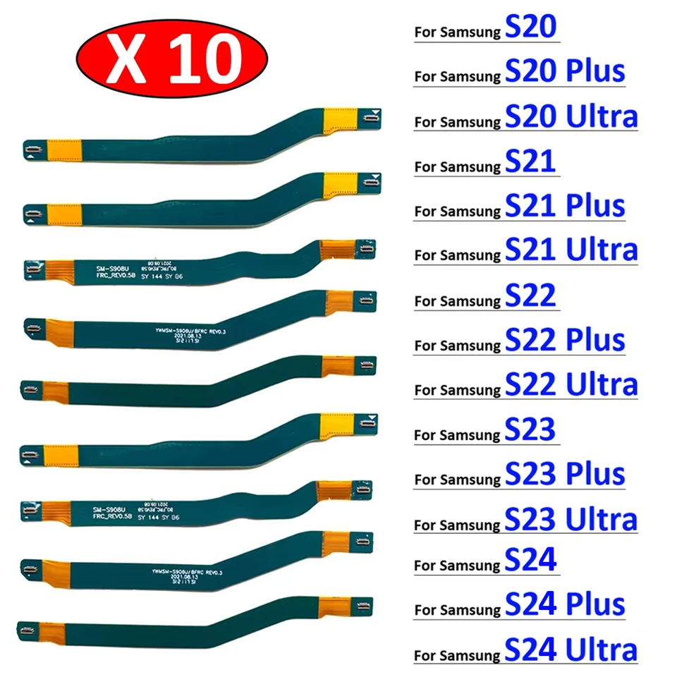 10ks, konektor hlavnej dosky signálu LCD LCD Flex kábel pre Samsung S20 S21 S22 S23 S24 plus ultra Fe 4G 5G 5G