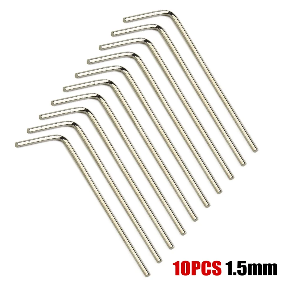 10ks L-Type Hex-Wrench Wrench Wrench kľúč kľúč 1,5-6 mm oceľový kompaktný prenosný ručný náradie striebro 1,5/2/2,5/3/6 mm