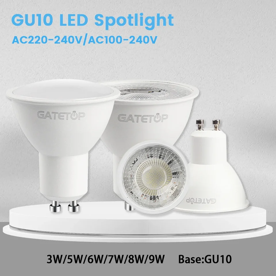 10ks LED Spotlight GU10 žiarovka 5W 6W 7W 8W 9W GU10 AC 220V 100V nahradiť 30W 40W 50 W halogénovú lampu pre domáce osvetlenie odvodenie