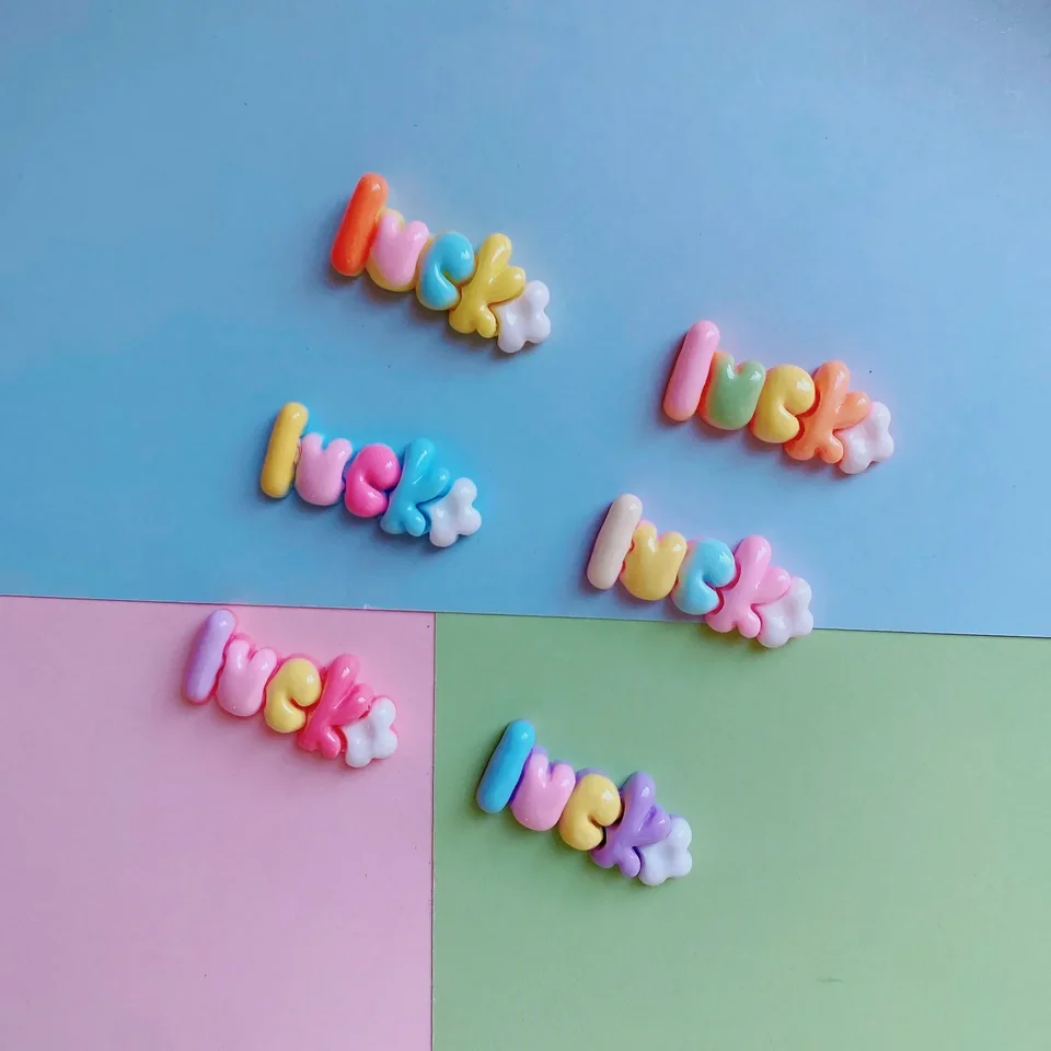 10ks lesklé viacfarebné šťastie na šťastie DIY Cream Glue Glue Mobile Puzdro na vlasy Váčkové príslušenstvo Vásnička Živú živicu