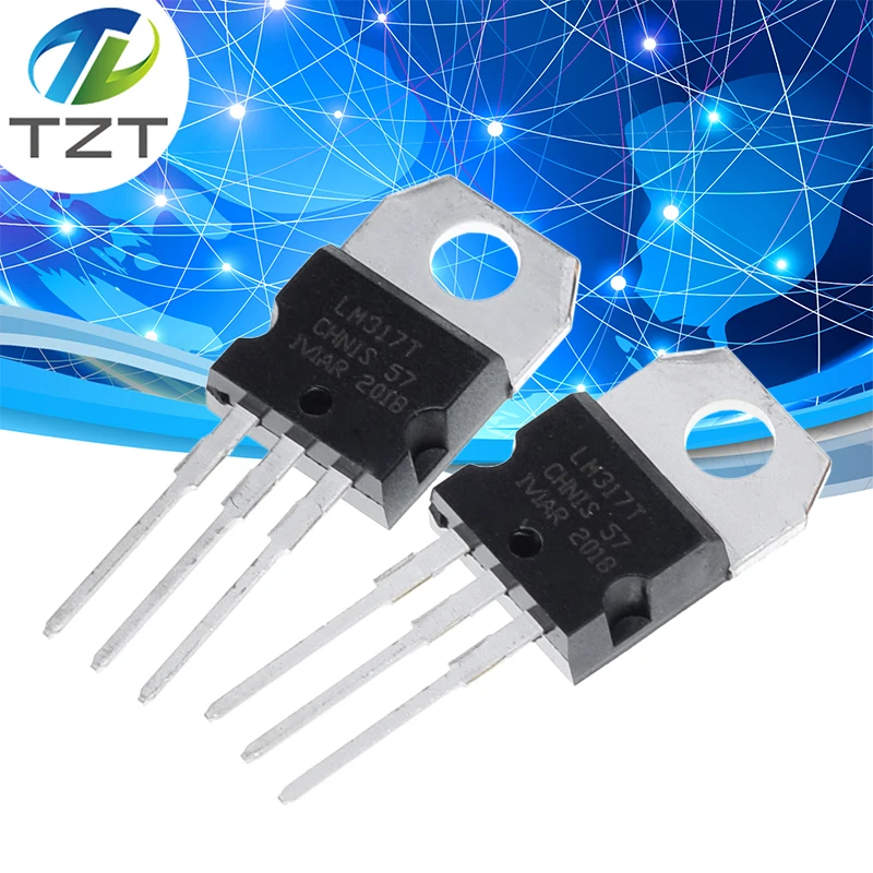 10ks LM317T LM317 regulátor napätia IC 1,2 V až 37 V 1,5A