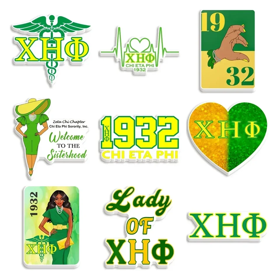 10ks/lot chi eta phi Sorority živice rovinné číre akrylové trblietky akryl pre kutilové darčeky