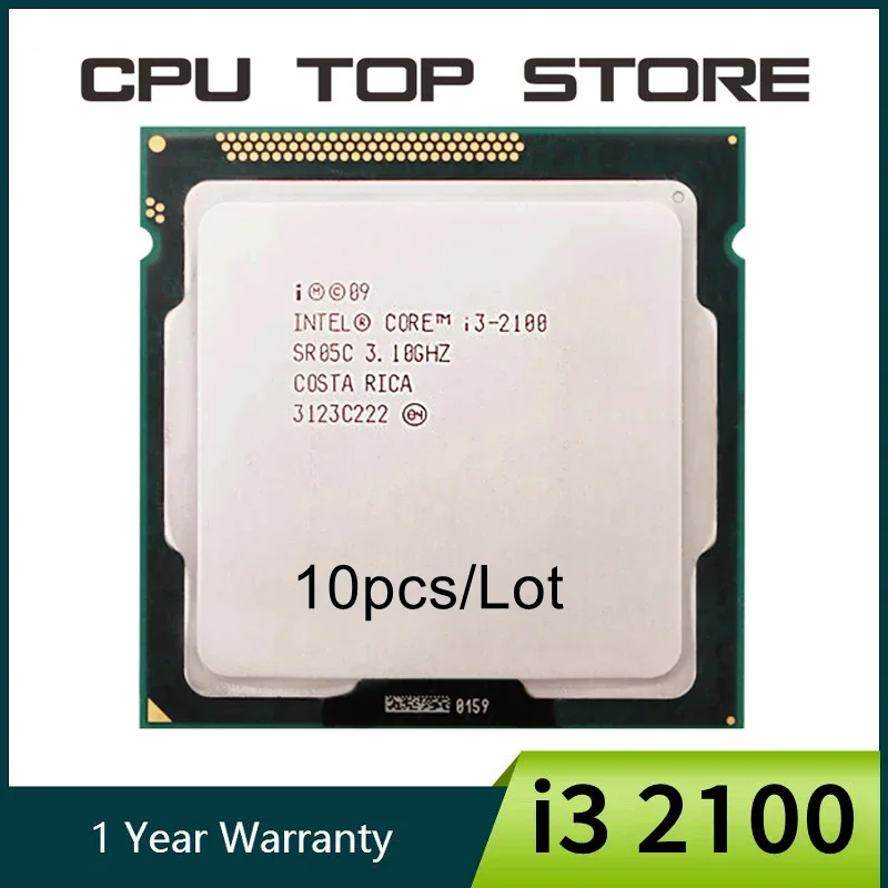 10ks/Lot Intel Core i3 2100 Procesor 3,1 GHz Dual Core LGA 1155 Desktop CPU