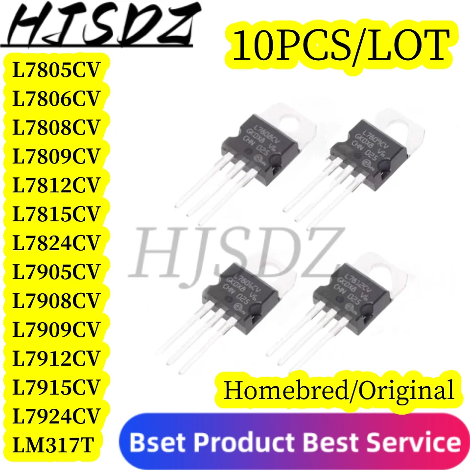 10ks/lot nuevo L7912CV L7805CV L7806CV L7808CV L7809CV L7812 L7815CV L7824CV L7905CV L7908CV L7909CV L7915CV L7924CV LM317T