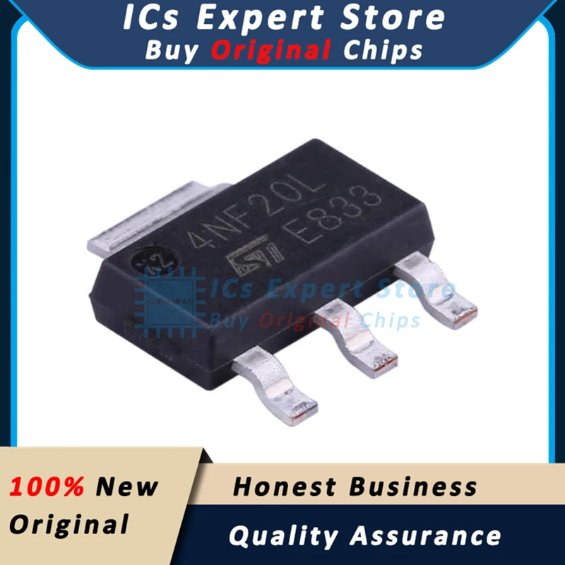 10ks/lot Original MOS STN4NF20L N Channel MOSFET 200V 1A STN4NF20L 4NF20L SOT-223