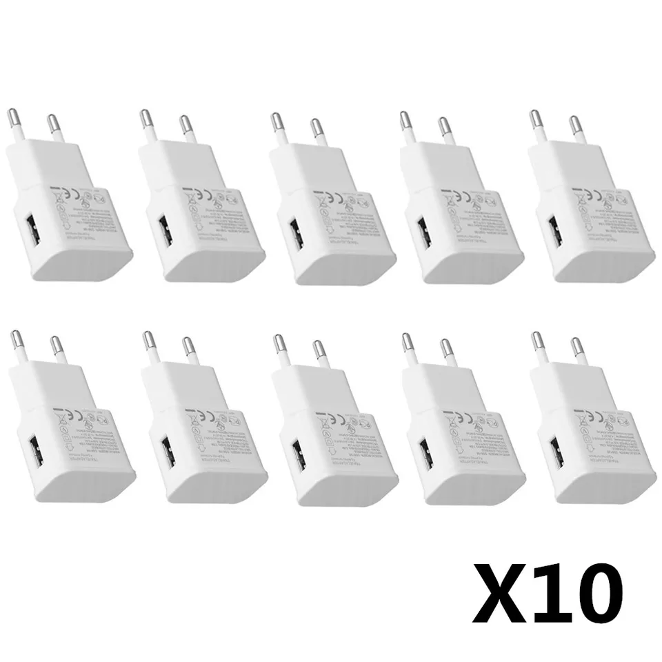 10ks/lot USB nabíjačka nabíjačku adaptér 5V 2A Poplatok za Samsung Galaxy S6 S7 Edge J3 J5 J7 Poznámka 4 5 A3 A5 A7 2016