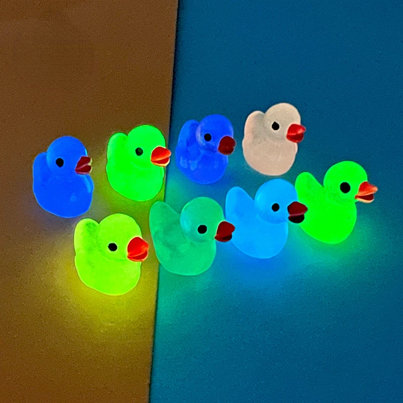 10ks Luminous Resin Kawaii Mini 3d kačica Miniatúrne Dollouse Položky Miniatúry Sochy figuríny Sochy figúrky Sochy veci veci