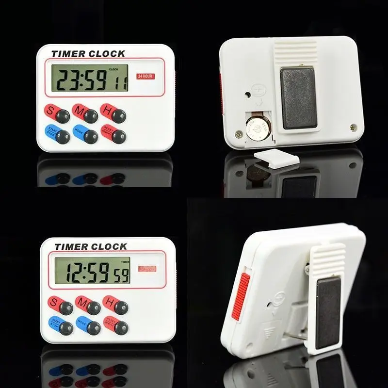 10ks Magnetické LCD Digital Kitchen Countdown 24 hodinový časovač so stánkovou študovou školu varenie vajíčok Časovače Časovače budík veľkoobchod