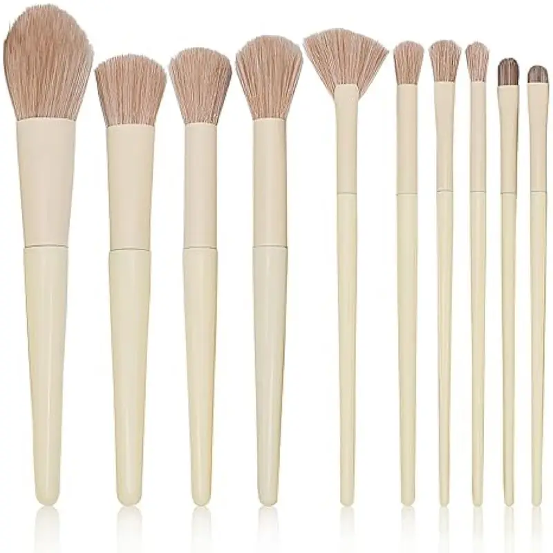 10ks make -up kefy sada Nadácia Nadácia korektory Blush Zvýraznenie práškového tieňa Miešanie mäkkých našuchorených kabuki ženských make -upových nástrojov