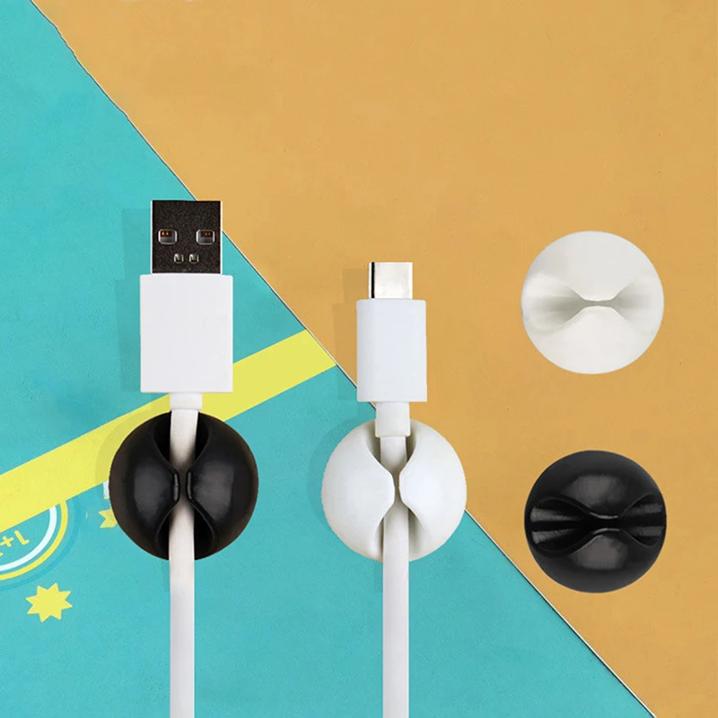 10ks Mini Cable Winder Organizátor USB nabíjanie káblových sponiek stolové organizátor Drieska drôtových káblov v domácej kancelárii v aute domácej kancelárie