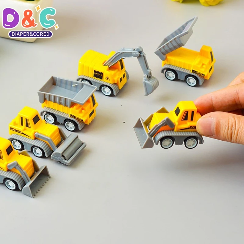 10ks Mini Construction Engineering vozidlo Excavator Plybajné auto hračky pre deti narodeninové oslavy laskavosti pinata výplňová taška
