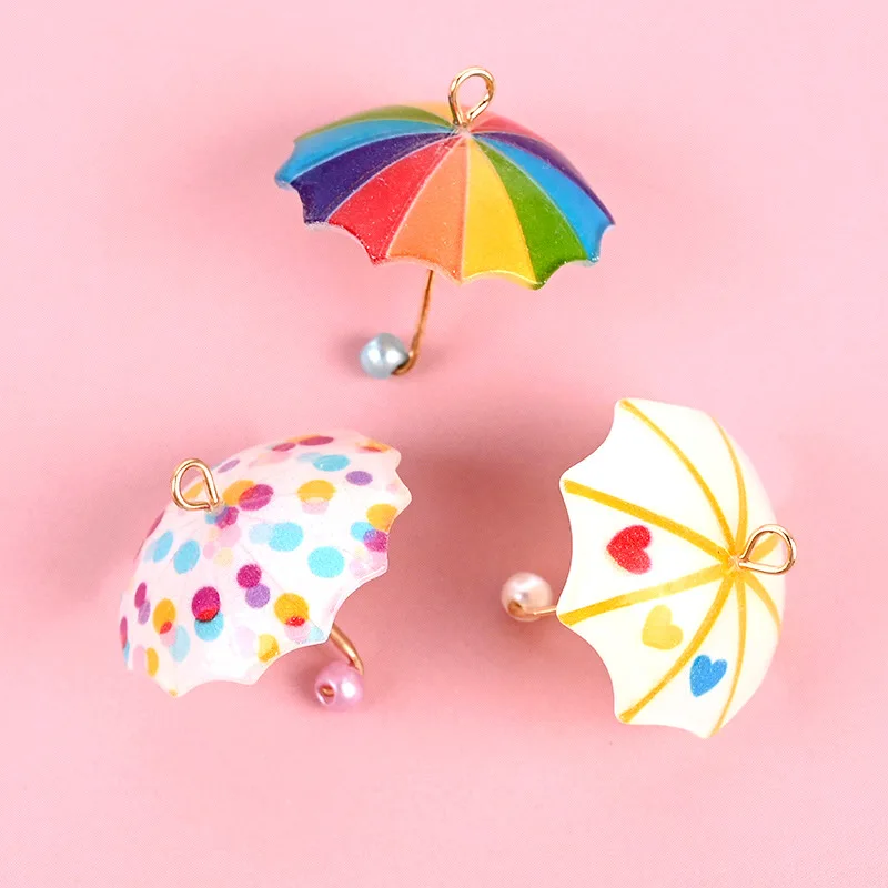 10ks Mini DIY živica Kawaii dáždnik Series Scrapbooking Miniatúrne doplnky