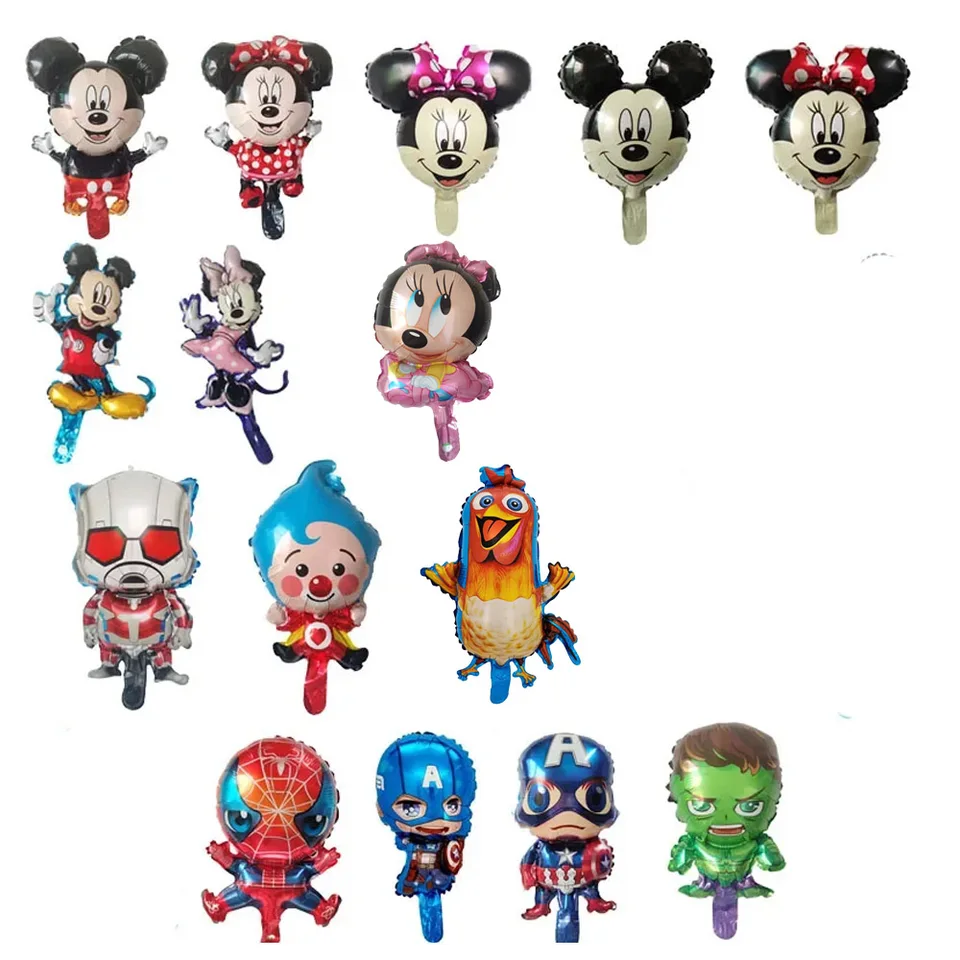 10ks mini karikatúry balóny Mickey Minnie Spiderman Hulk Toy Balón bábätká narodeninová oslava dekor glóbus
