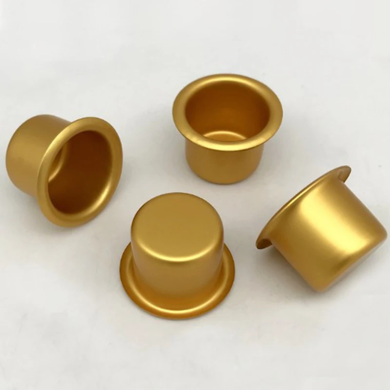 10ks Mini okrúhle hliníkové sviečky šálka zlata striebro DIY sviečka Výroba podnosového držiaka Kontajner sada príslušenstva Domáci večierok dekor