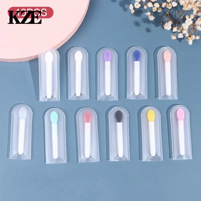 10ks Mini pery kefy make -up kefy silikónové kefy na pery make -up rúžové kefy