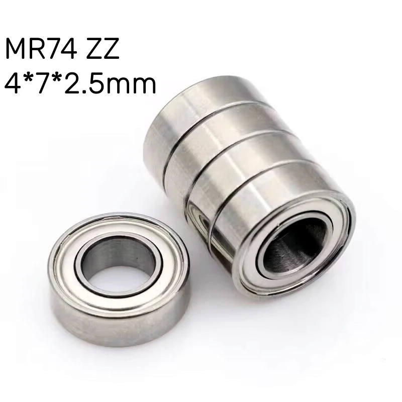 10ks Miniatúrne ložisko Presnosť Ball Mini MR74ZZ ložiska oceľ 4*7*2,5 mm