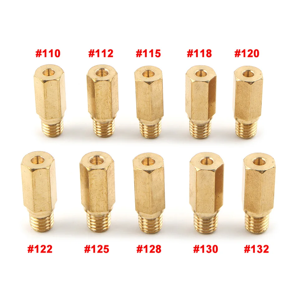 10ks Motorbike 110-132 m5 Hlavné trysky pre keihin Oko/koso/pwk/bd/crs/fcr/fcr-max/pd/PE/PE/PE/PE/PE/PE/PE/PE/PE/PE/PE/PE/PE/PE/PE