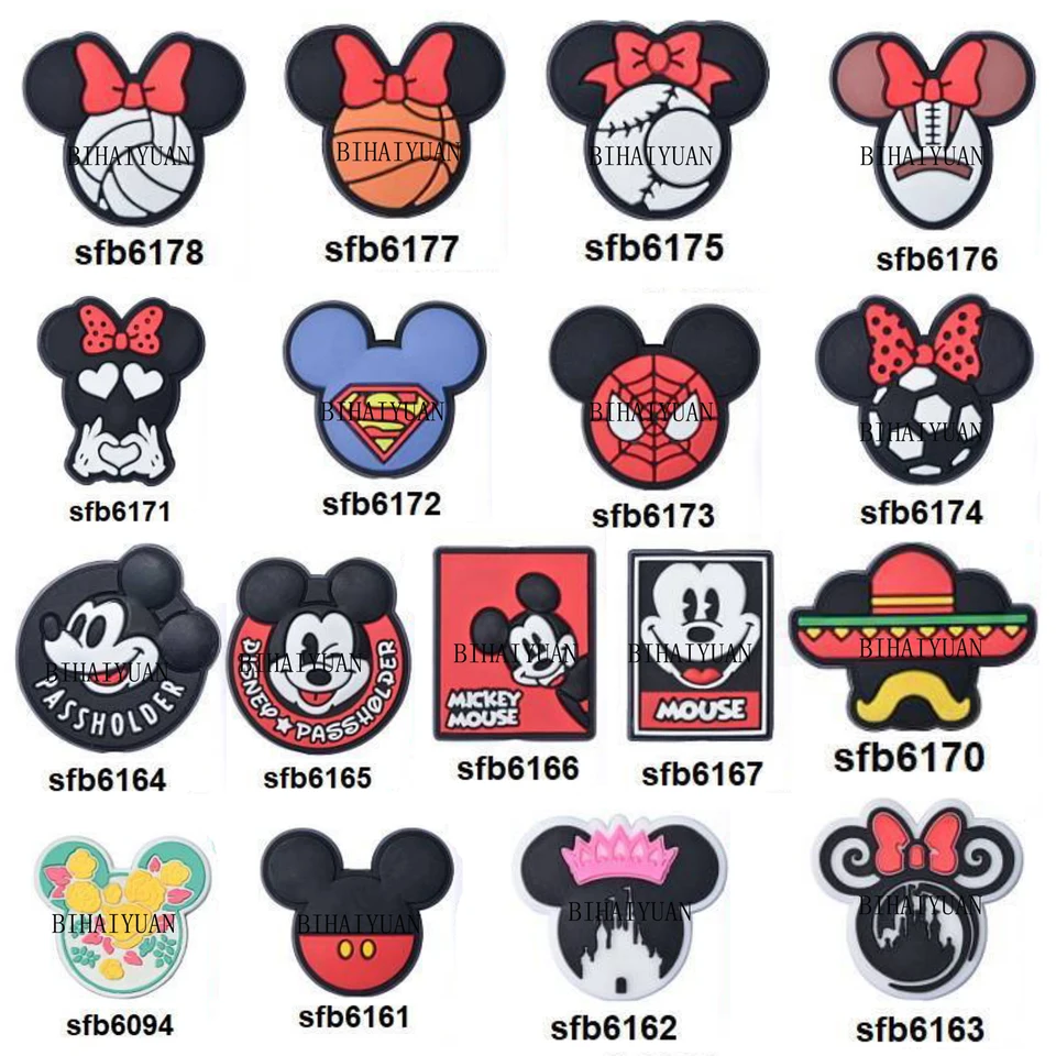 10ks Movie Mickey Mouse Minnie Mouse Fokálne silikónové korálky Teether šperky korálky Food Grade pre reťazec cummieva