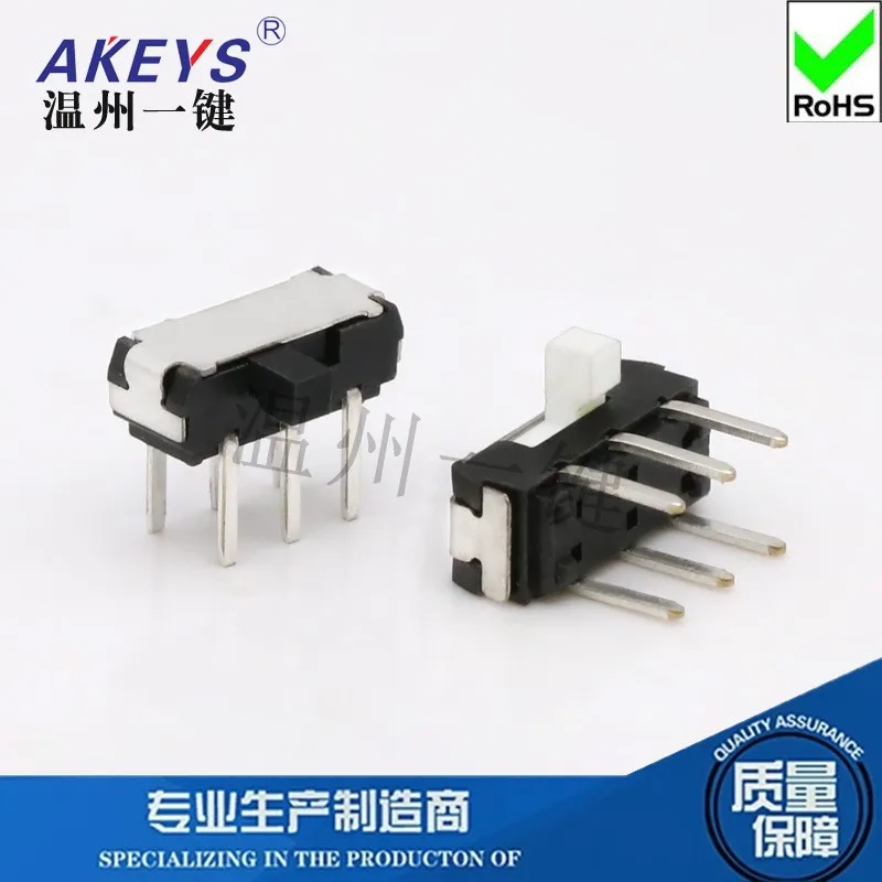 10ks MSK-22D18 Mini posúvací spínač 2P2T DPDT DIP 6 PIN STREDNÝCH STRUKOV Mini prepínače Micro posúvacie spínače čierne