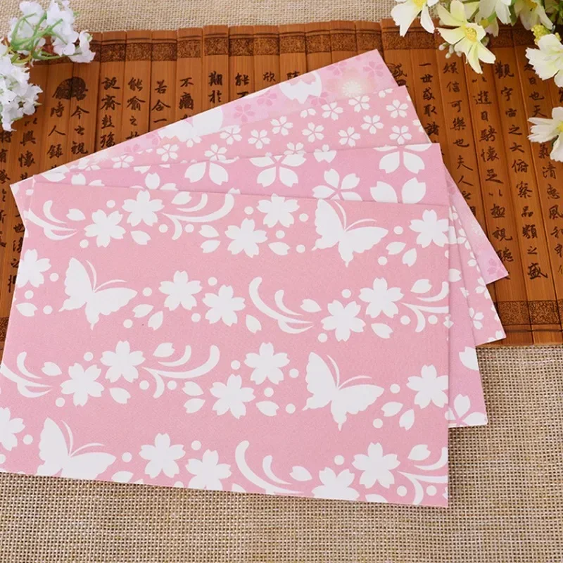 10ks na balenie papierových obálok pozdravná karta Pink Krásna kvetina Sakura Letter Darček obálka