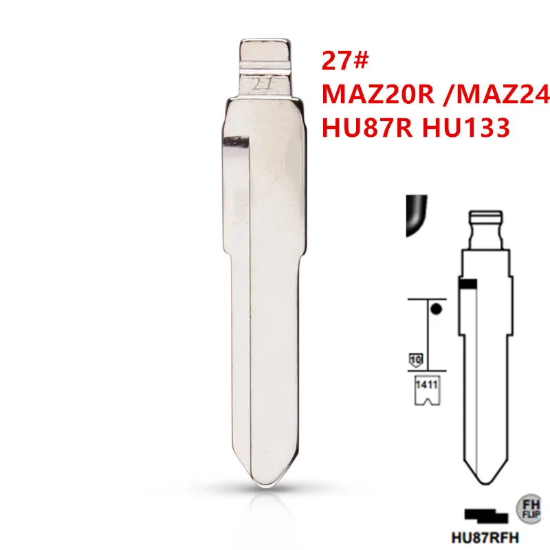 10ks nezostrihaný kovový kľúč Blade 27# Maz20r Maz24 Hu87r Hu133 pre Mazda Suzuki pre KD Keydiy Xhorse VVDI Demotes Demotes Universal No.27