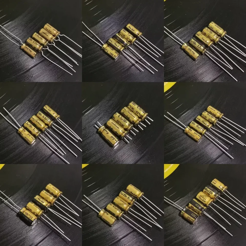 10ks Nichicon FG Fine Gold Series Elektrolytický kondenzátor Hi-Fi Audio 0,33UF/1UF/2,2UF/3,3UF/4.7UF/10UF/22UF/47UF/100UF 25V/50V