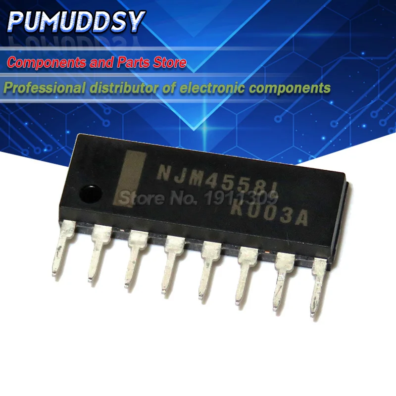 10ks NJM4558L SIP8 NJM4558 Operačný zosilňovač OP AMP Duálny vysoký zisk