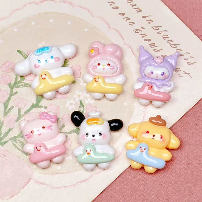 10ks Nový mini kawaii karikatúra zvierat mačiatko kruh kruhu séria živicí