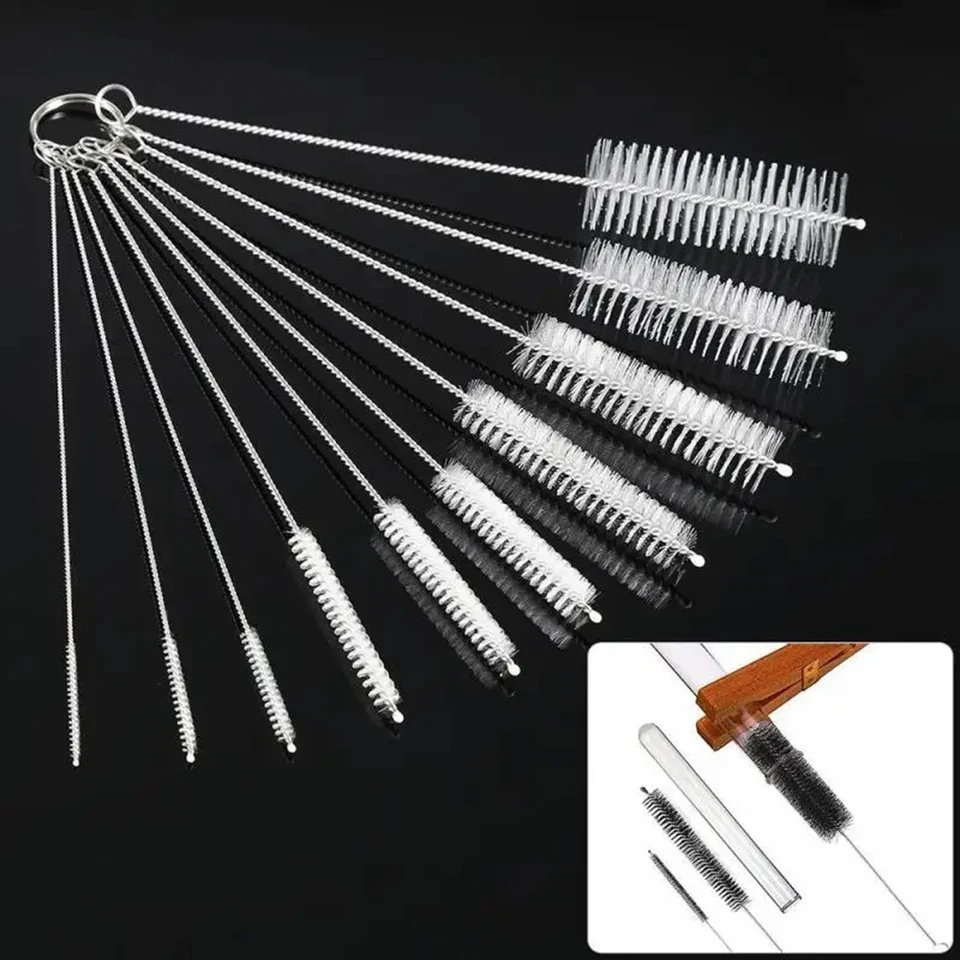 10ks nylonové čistiace kefy SET SET TEST trubica na umývanie čistiaci prostriedok na fľašu Slaw Wash BRISTLE KIT DOMÁCNO