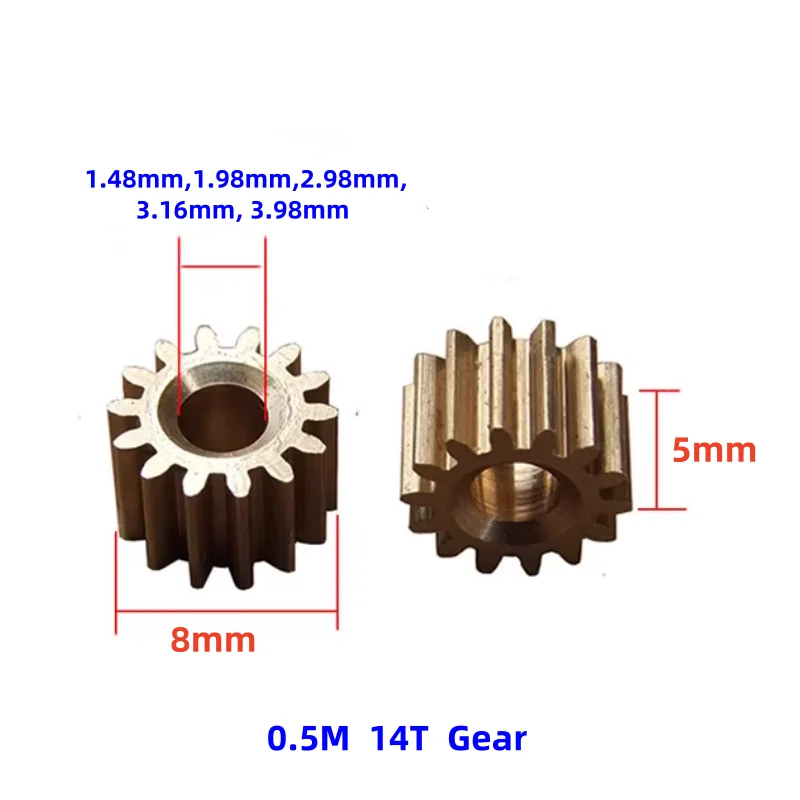 10ks, OD 8 mm, 0,5 m 14t mosadzný prevod 0,5modulus Hrúbka prevodového stupňa 5 mm kovové prevodové stupne ~