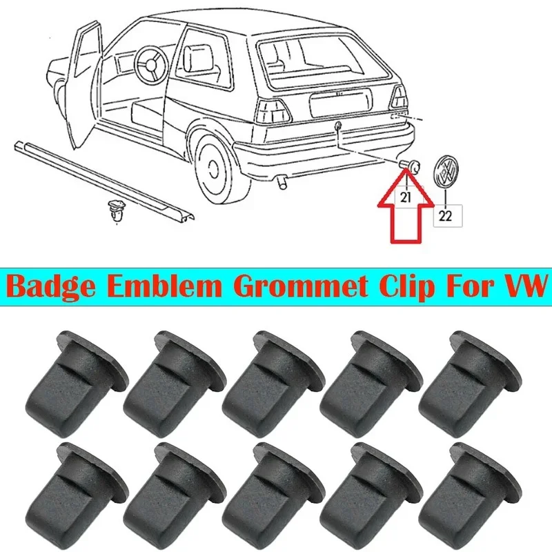 10ks odznak znak Grommet Door Mirror Cover Cover Arch Clip 191853615a pre VW Golf Mk1 Mk2 Polo Jetta Passat sedadlo Ibiza Toledo