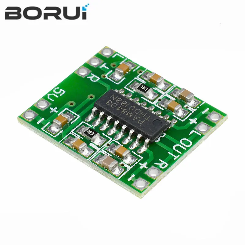10ks PAM8403 Super Mini Digital Amplifier doska 2 * 3W triedy D Digitálna zosilňovacia doska Efektívna 2,5 až 5 V USB napájací zdroj