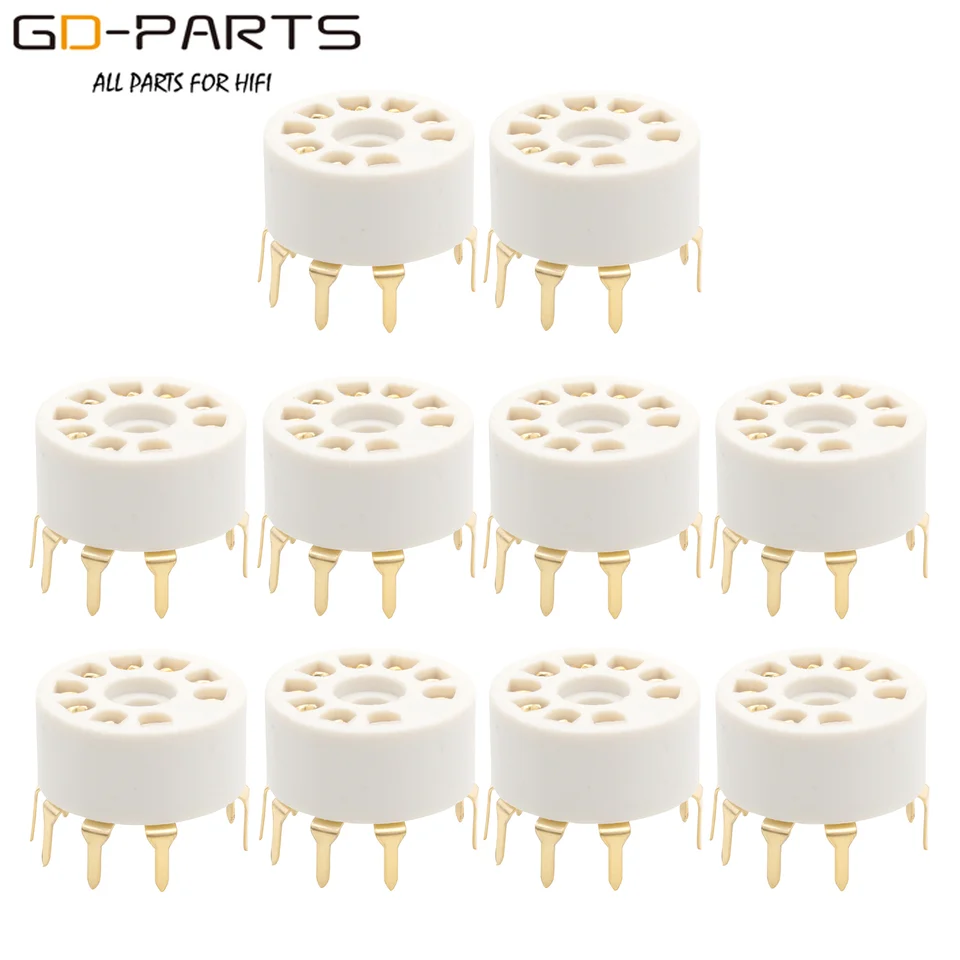 10ks PCB Mount Plastic 9pin Vákuová rúrka pre soket pre 12AX7 12AT7 12AU7 EL84 6N1 ECC82 ECC83 ECC81 Vintage HIFI Audio Tube Amp DIY