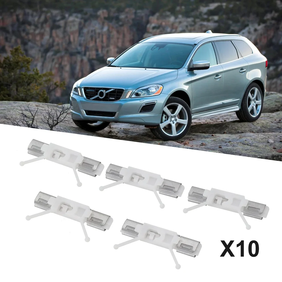 10ks predné čelné sklo stĺpcový spona pre Volvo pre XC60 08-16 30753487 Plastové kovové biele anti-štrktiny antiorro-škriatka
